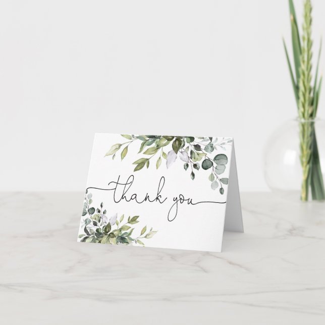 Tarjeta de agradecimiento de acuarela de vegetació (Anverso)