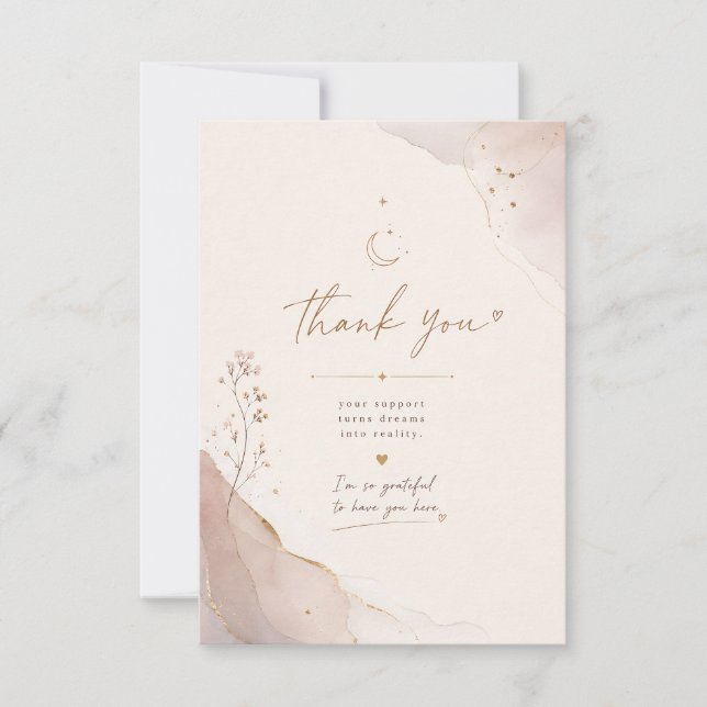 Tarjeta de agradecimiento de acuarela elegante (Anverso)