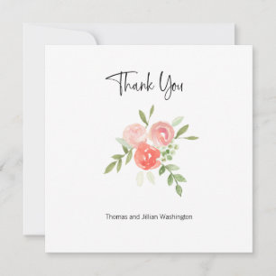 Tarjeta de agradecimiento de acuarela floral meloc