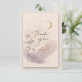 Tarjeta de agradecimiento de acuarela lavanda soña