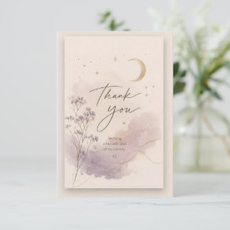 Tarjeta de agradecimiento de acuarela lavanda soña