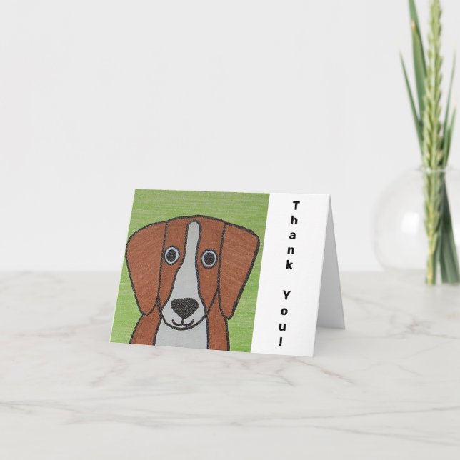 Tarjeta de agradecimiento de adorable Beagle (Anverso)