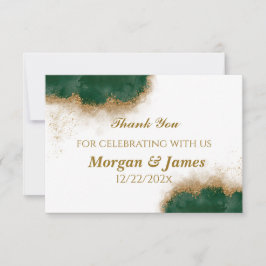 Tarjeta de agradecimiento de Agate Green & Gold Bo