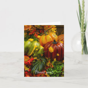 Tarjeta de agradecimiento de agrupamiento de otoño