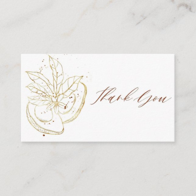 Tarjeta de agradecimiento de aguacate Baby Shower (Anverso)