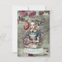 Tarjeta de agradecimiento de Alice in Wonderland