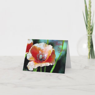Tarjeta de agradecimiento de amapola pintada