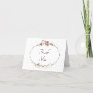 Tarjeta de agradecimiento de amapolas rosas