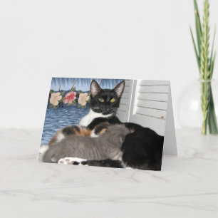 Tarjeta de agradecimiento de amor de mamá de gato