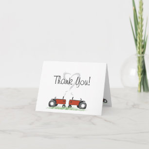 Tarjeta de agradecimiento de amor de Tractor Rojo