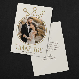 Tarjeta de agradecimiento de anillo de boda real c