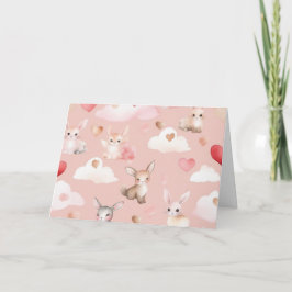 Tarjeta de agradecimiento de animales con Cupido b