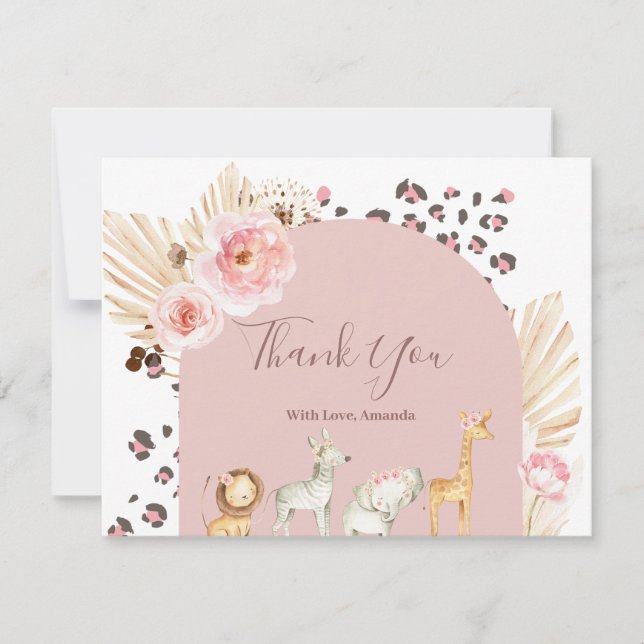 Tarjeta de agradecimiento de animales del bosque b (Anverso)