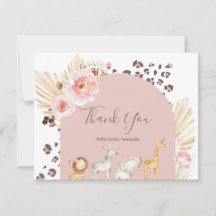 Tarjeta de agradecimiento de animales del bosque b