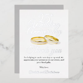 Tarjeta de agradecimiento de aniversario de bodas