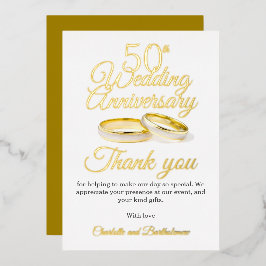 Tarjeta de agradecimiento de aniversario de bodas