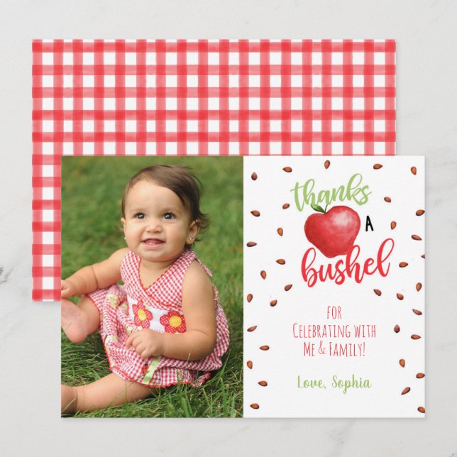 Tarjeta de agradecimiento de Apple con foto (Anverso / Reverso)