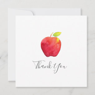 Tarjeta de agradecimiento de Apple Red Watercolor