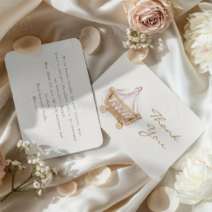 Tarjeta de agradecimiento de Aqiqah para niña musu