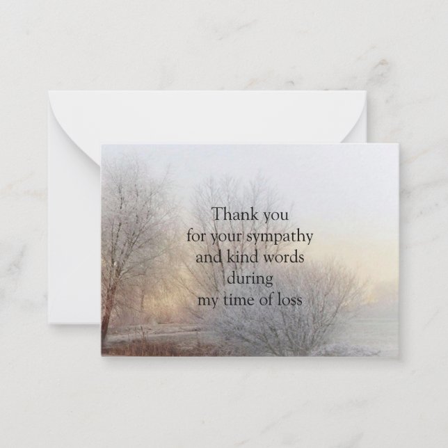 Tarjeta de agradecimiento de árbol de invierno (Anverso)