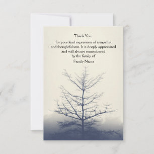 Tarjeta de agradecimiento de árbol de invierno