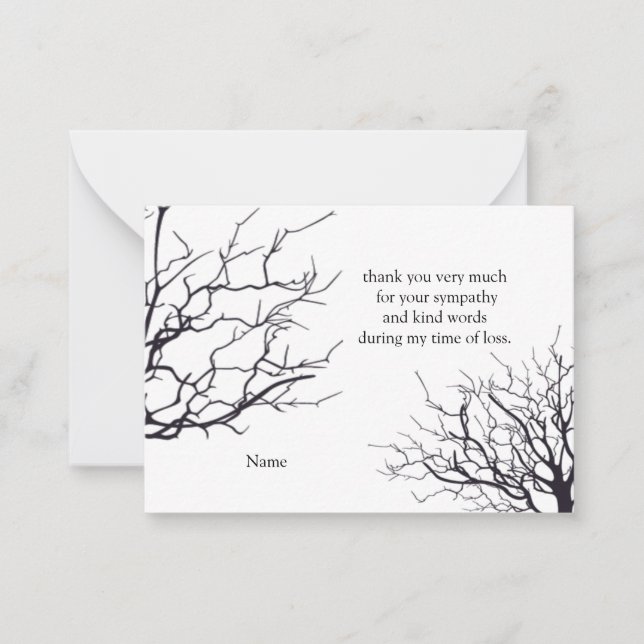 Tarjeta de agradecimiento de árbol de otoño (Anverso)