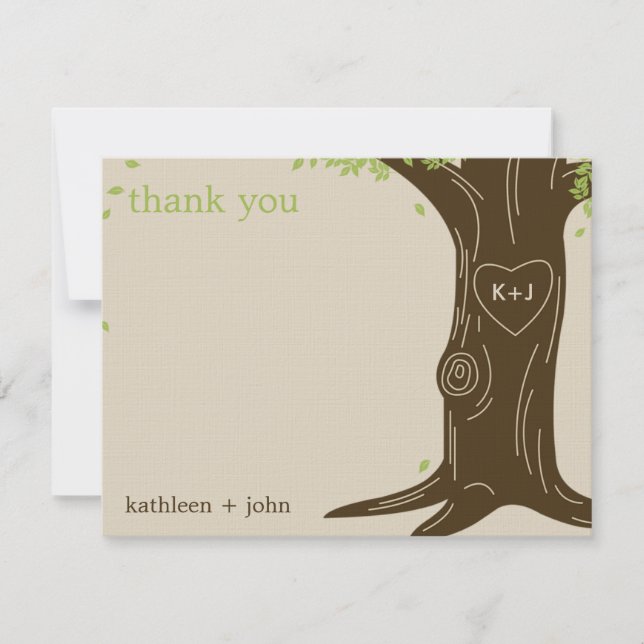 Tarjeta de agradecimiento de árbol de roble (Anverso)