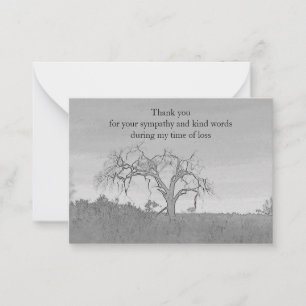 Tarjeta de agradecimiento de árbol desnudo