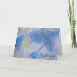 Tarjeta de agradecimiento de árboles azul mediano