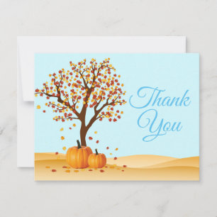 tarjeta de agradecimiento de árboles de otoño cala