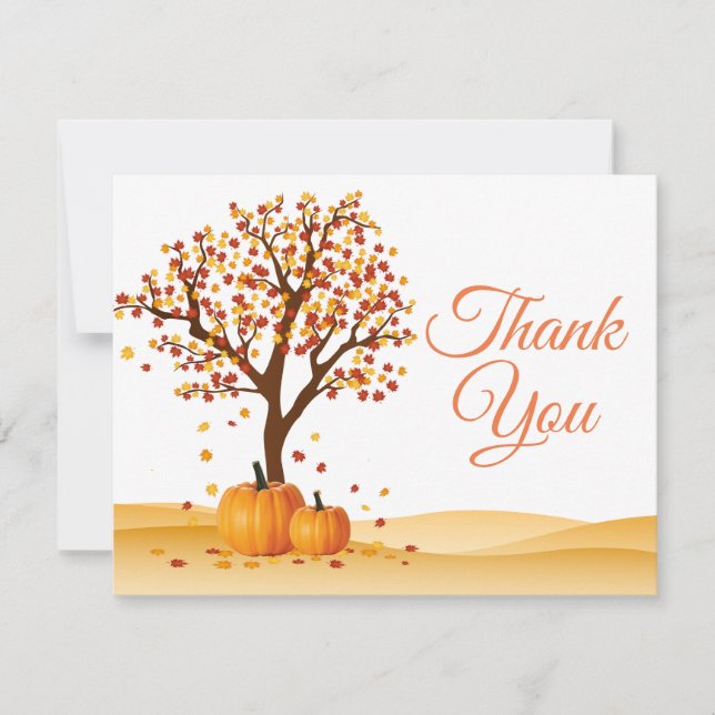 tarjeta de agradecimiento de árboles de otoño cala (Anverso)