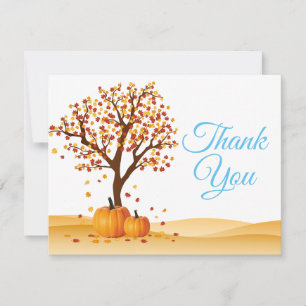 tarjeta de agradecimiento de árboles de otoño y ca