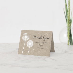 Tarjeta de agradecimiento de arpillera floral