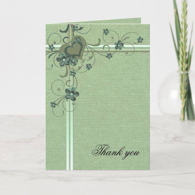 Tarjeta de agradecimiento de arpillera Luxury Gree (Anverso)