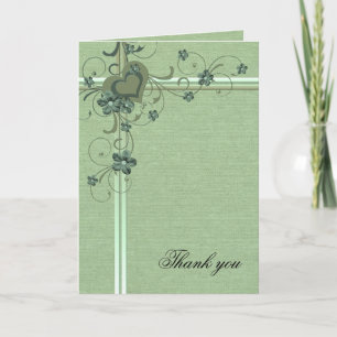 Tarjeta de agradecimiento de arpillera Luxury Gree