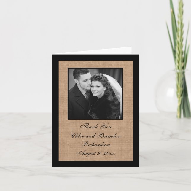 Tarjeta de agradecimiento de arpillera media (Anverso)