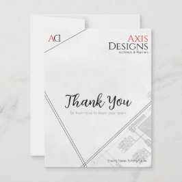 Tarjeta de agradecimiento de arquitecto con diseño
