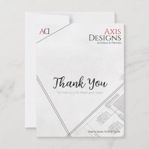 Tarjeta de agradecimiento de arquitecto con diseño