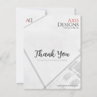 Tarjeta de agradecimiento de arquitecto con diseño