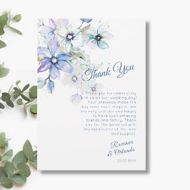 Tarjeta de agradecimiento de arte botánico floral 