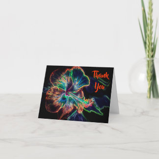 Tarjeta de agradecimiento de arte de flor de hibis