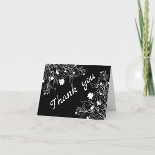Tarjeta de agradecimiento de arte de línea floral 