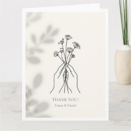 Tarjeta de agradecimiento de arte de línea minimal