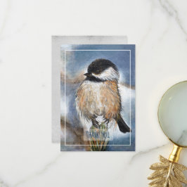 Tarjeta de agradecimiento de arte de pájaro carbon