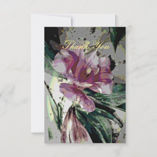 Tarjeta de agradecimiento de arte floral (Anverso)