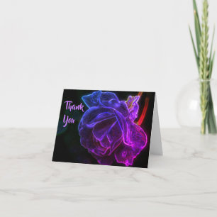 Tarjeta de agradecimiento de arte floral de rosa p