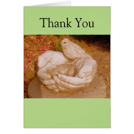 Tarjeta De Agradecimiento De Aves En La Mano