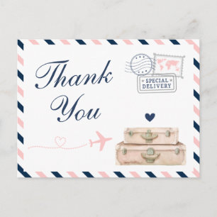Tarjeta de agradecimiento de avión aerolínea viaje