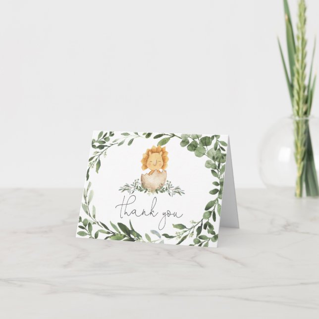 Tarjeta de agradecimiento de Baby Dinosaur Baby Sh (Anverso)