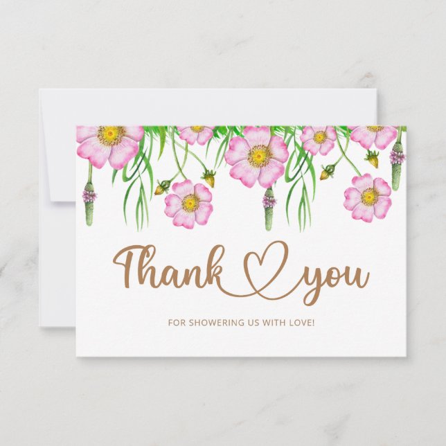 Tarjeta de agradecimiento de Baby In Bloom Baby Sh (Anverso)